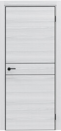 Дверь межкомнатная Порта-52 4AB Полипропилен White Oak, глухая, кромка алюминиевая черная, каркасно-щитовая