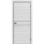 Дверь межкомнатная Порта-52 4AB Полипропилен White Oak, глухая, кромка алюминиевая черная, каркасно-щитовая