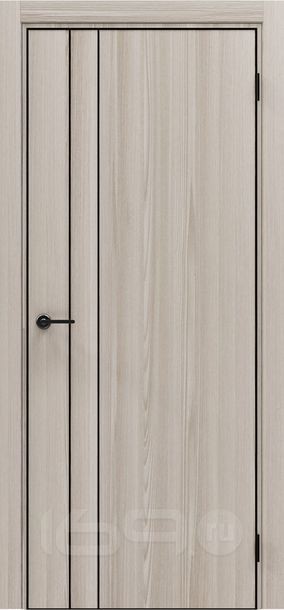 Дверь межкомнатная Порта-58 4AB Полипропилен, Alpik Oak в комплекте с врезанной черной магнитной защелкой, глухая, кромка алюминиевая черная матовая, каркасно-щитовая
