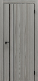 Дверь межкомнатная Порта-58 4AB Полипропилен Grey Oak, глухая, кромка алюминиевая черная, каркасно-щитовая