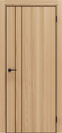Дверь межкомнатная Порта-58 4AB Полипропилен Natural Oak, глухая, кромка алюминиевая черная, каркасно-щитовая