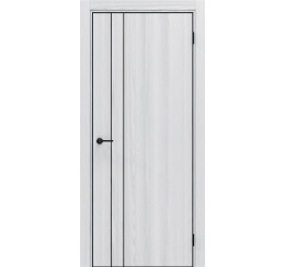 Дверь межкомнатная Порта-58 4AB Полипропилен White Oak, глухая, кромка алюминиевая черная, каркасно-щитовая