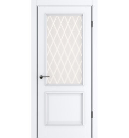 Дверь межкомнатная Классико-13 Полипропилен, Alaska, остекленная, царговая