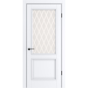 Дверь межкомнатная Классико-13 Полипропилен, Alaska, остекленная, царговая