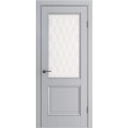 Дверь межкомнатная Классико-33 Полипропилен Nardo Grey, остекленная, white сrystal, царговая