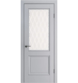 Дверь межкомнатная Классико-33 Полипропилен, Nardo Grey, остекленная, царговая