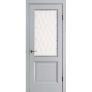 Дверь межкомнатная Классико-33 Полипропилен, Nardo Grey, остекленная, царговая