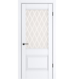 Дверь межкомнатная Классико-43 Полипропилен, Alaska, остекленная, царговая