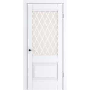 Дверь межкомнатная Классико-43 Полипропилен, Alaska, остекленная, царговая