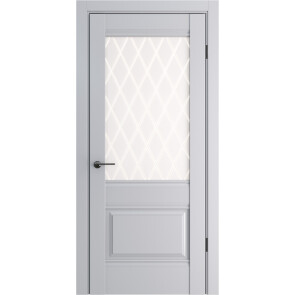 Дверь межкомнатная Классико-43 Полипропилен, Nardo Grey, остекленная, царговая