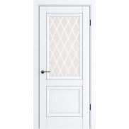 Дверь межкомнатная Классико-83 Полипропилен, Alaska, остекленная, царговая