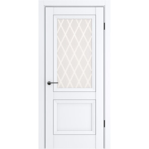 Дверь межкомнатная Классико-83 Полипропилен, Alaska, остекленная, царговая