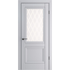 Дверь межкомнатная Классико-83 Полипропилен, Nardo Grey, остекленная, царговая