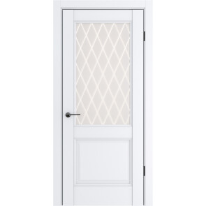 Дверь межкомнатная Классико-93 Полипропилен, Alaska, остекленная, царговая