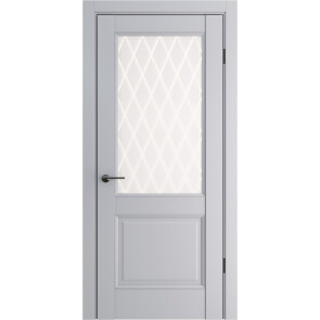 Дверь межкомнатная Классико-93 Полипропилен, Nardo Grey, остекленная, царговая