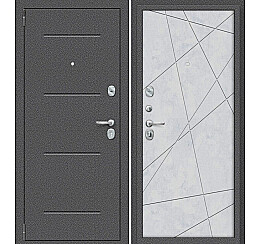 Дверь входная Porta R-2 104/15 Антик серебро/Snow Art, 2 замка, с ночной задвижкой