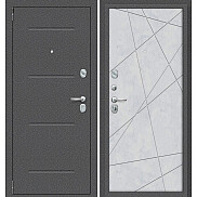 Дверь входная Porta R-2 104/15 Антик серебро/Snow Art, 2 замка, с ночной задвижкой