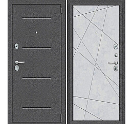 Дверь входная Porta R-2 104/15 Антик серебро/Snow Art, 2 замка, с ночной задвижкой