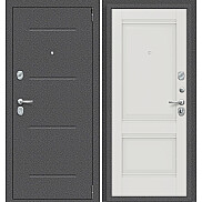 Дверь входная Porta R-2 104/K42 Антик серебро/Alaska, 2 замка, с ночной задвижкой