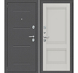 Дверь входная Porta R-2 104/K42 Антик серебро/Nardo Grey, 2 замка, с ночной задвижкой