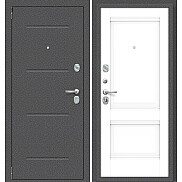 Дверь входная Porta R-2 104/K42 Антик серебро/Snow Veralinga, 2 замка, с ночной задвижкой