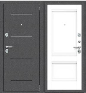 Дверь входная Porta R-2 104/K42 Антик серебро/Snow Veralinga, 2 замка, с ночной задвижкой