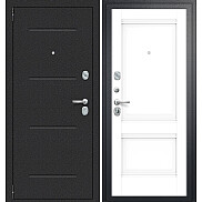 Дверь входная Porta R-2 104/K42 Букле Черный/Snow Veralinga, 2 замка, с ночной задвижкой