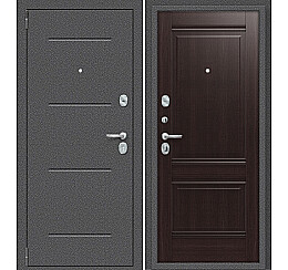 Дверь входная Porta R-2 104/K42 Антик серебро/Wenge Veralinga, 2 замка, с ночной задвижкой