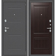 Дверь входная Porta R-2 104/K42 Антик серебро/Wenge Veralinga, 2 замка, с ночной задвижкой