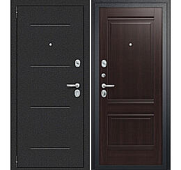 Дверь входная Porta R-2 104/K42 Букле Черный/Wenge Veralinga, 2 замка, с ночной задвижкой