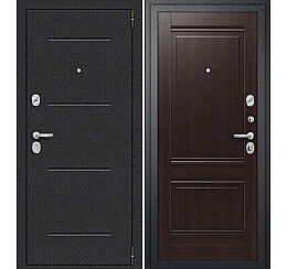 Дверь входная Porta R-2 104/K42 Букле Черный/Wenge Veralinga, 2 замка, с ночной задвижкой
