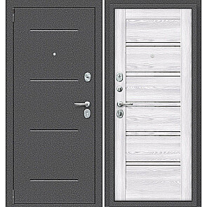 Дверь входная Porta R-2 104/П28 Антик серебро/Riviera Ice, с зеркалом, 2 замка