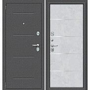 Дверь входная Porta R-2 104/П50 IMP-6 Антик серебро/Snow Art, 2 замка, с ночной задвижкой