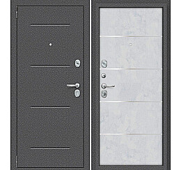 Дверь входная Porta R-2 104/П50 IMP-6 Антик серебро/Snow Art, 2 замка, с ночной задвижкой