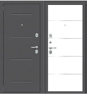 Дверь входная Porta R-2 104/П50 IMP-6 Антик серебро/Super White, 2 замка, с ночной задвижкой
