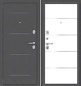 Дверь входная Porta R-2 104/П50 IMP-6 Антик серебро/Super White, 2 замка