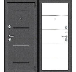 Дверь входная Porta R-2 104/П50 IMP-6 Антик серебро/Super White, 2 замка, с ночной задвижкой