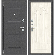 Дверь входная Porta R-2 104/П55 Антик серебро/Nordic Oak, 2 замка, с ночной задвижкой
