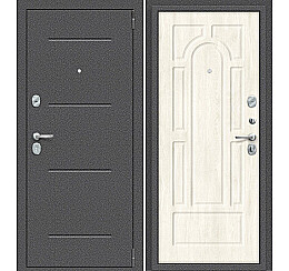 Дверь входная Porta R-2 104/П55 Антик серебро/Nordic Oak, 2 замка, с ночной задвижкой