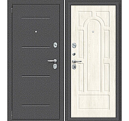 Дверь входная Porta R-2 104/П55 Антик серебро/Nordic Oak, 2 замка, с ночной задвижкой