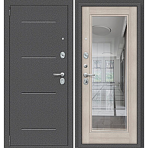 Дверь входная Porta R-2 104/П61 Антик серебро/Cappuccino Veralinga, с зеркалом, 2 замка