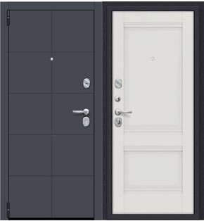 Дверь входная Porta R-3 10/K42 Graphite Pro/Alaska, 2 замка, с ночной задвижкой