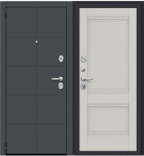 Дверь входная Porta R-3 10/K42 Graphite Pro/Nardo Grey, 2 замка, с ночной задвижкой