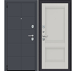 Дверь входная Porta R-3 10/K42 Graphite Pro/Nardo Grey, 2 замка, с ночной задвижкой