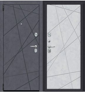 Дверь входная Porta R-3 15/15 Graphite Art/Snow Art, 2 замка, с ночной задвижкой