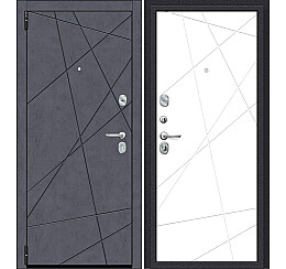 Дверь входная Porta R-3 15/15 Graphite Art/Super White, 2 замка, с ночной задвижкой