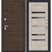 Дверь входная Porta S-3P 4/П30 Brownie/Cappuccino Veralinga, с зеркалом, 2 замка, с ночной задвижкой