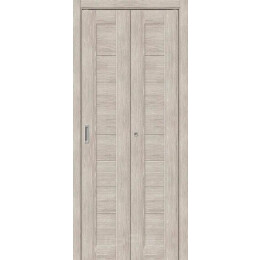 Дверь межкомнатная Браво-21 складная Экошпон Cappuccino Melinga, глухая, царговая