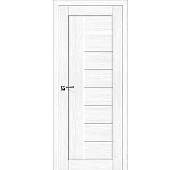 Дверь межкомнатная из эко шпона «Порта-29» Snow Veralinga остекление Сатинато белое
