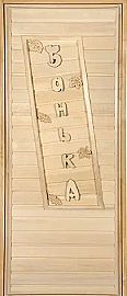 Дверь глухая "Банька", Класс А, короб из сосны, с ручками и петлями "Банные штучки",  1,9х0,7 м